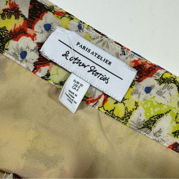 & Other Stories Pleated Button Front Midi Skort Floral - Picture 4 of 7